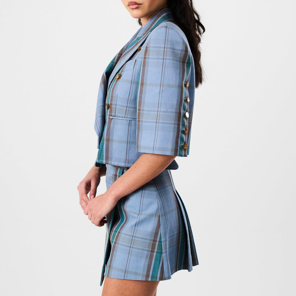Tartan Cropped Blazer