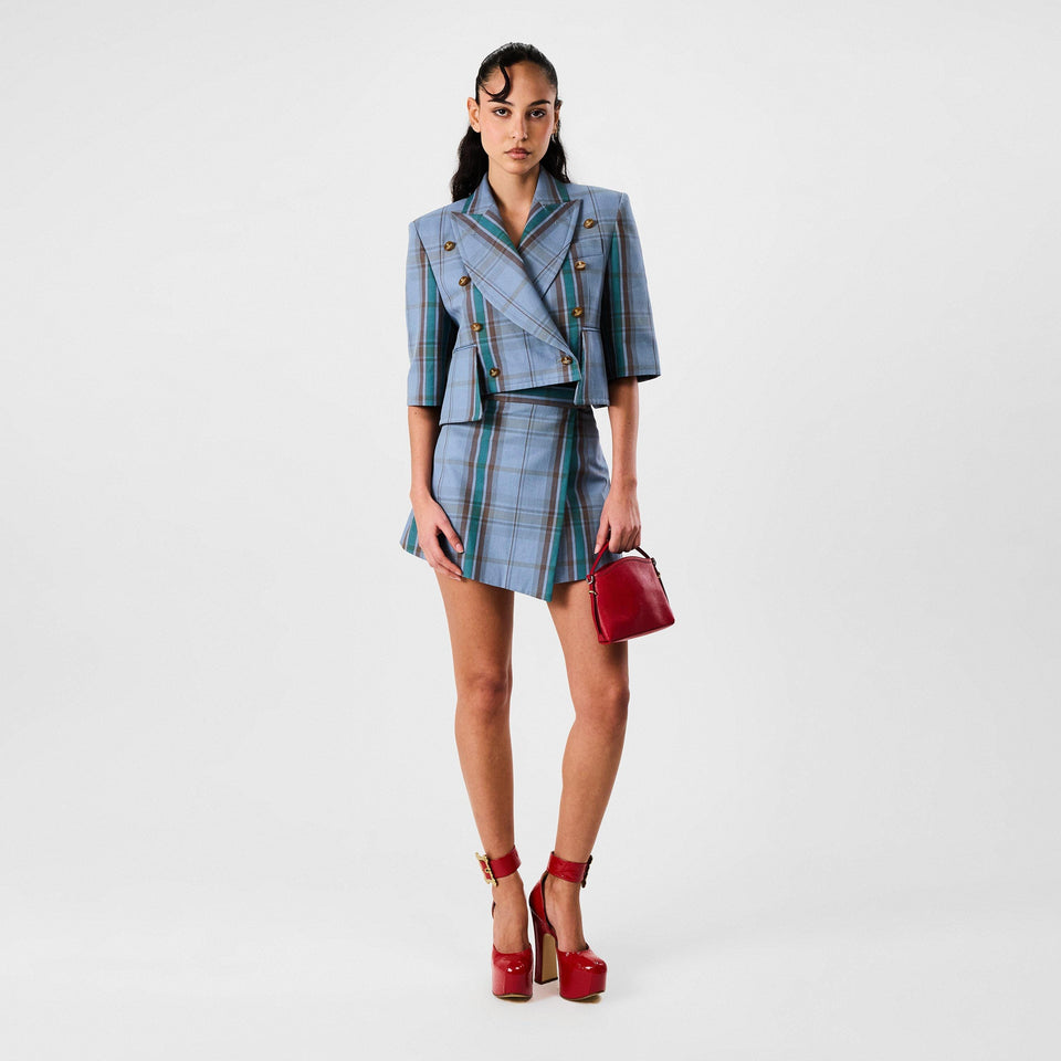 Tartan Cropped Blazer