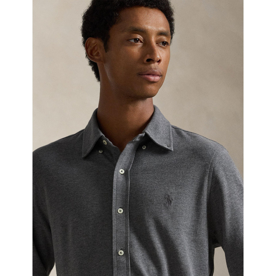 Slim Fit Button-Down Plain Shirt