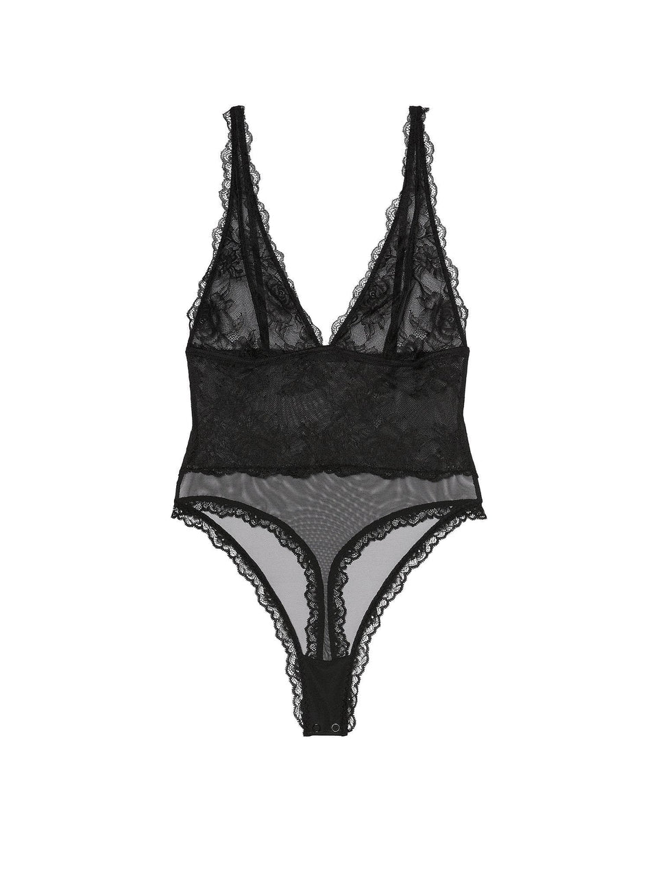 Sheer Rose Plunge Bodysuit