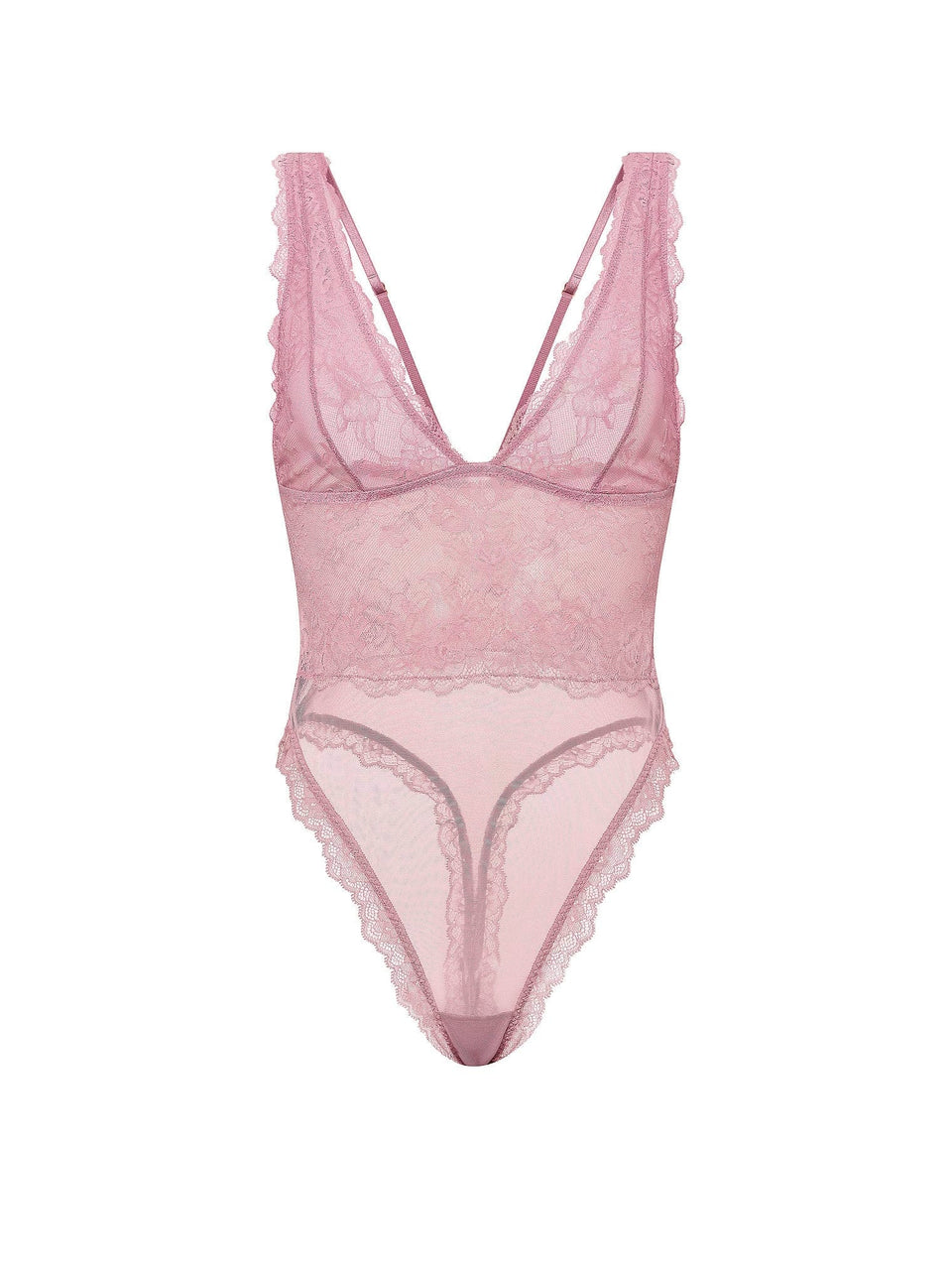 Sheer Rose Plunge Bodysuit