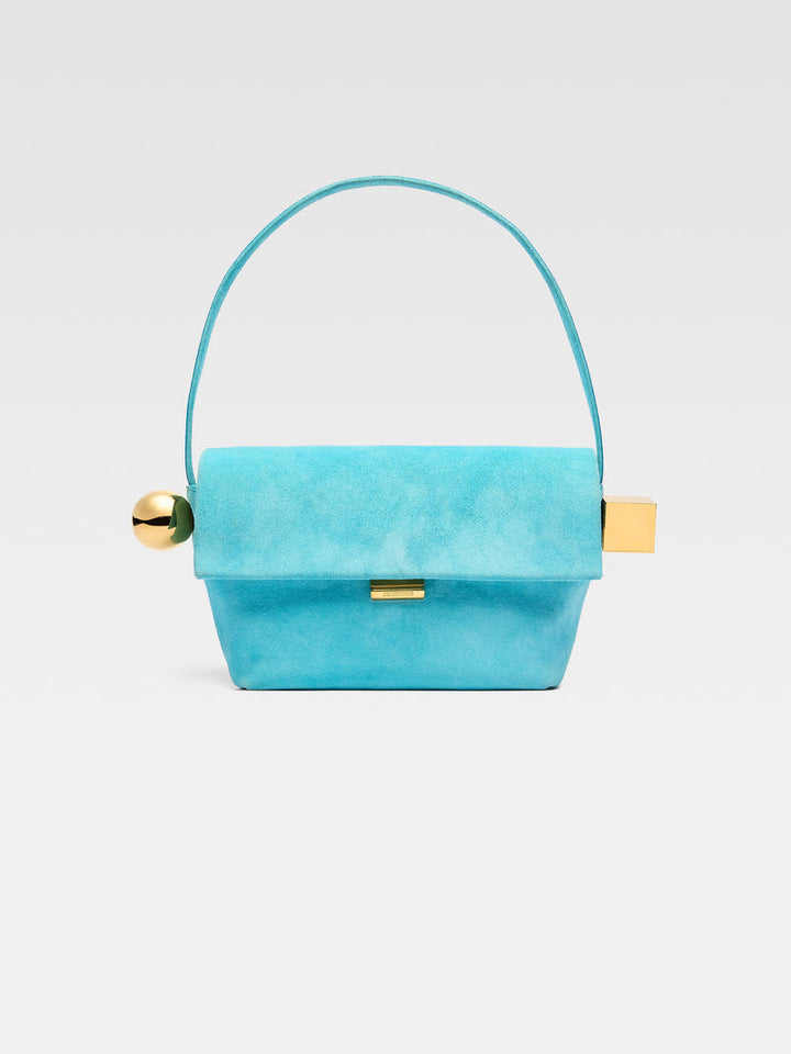 Jacquemus The Rond CarreFolded Shoulder Bag Light Turquoise