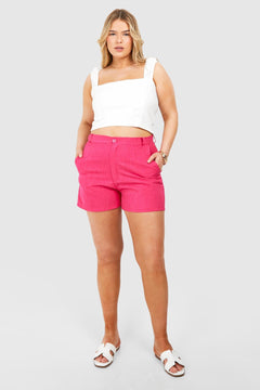 Plus Linen Look Tailored Short
