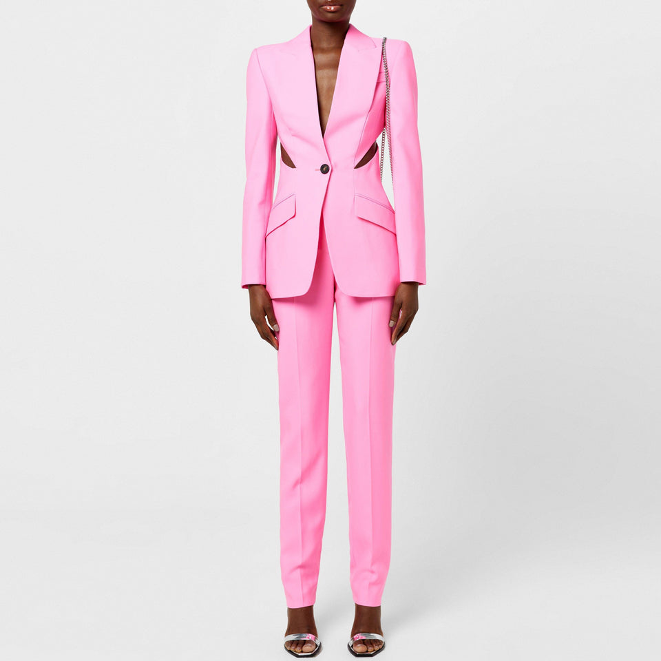Slashed Single-Breasted Wool Long Sleeve Blazer
