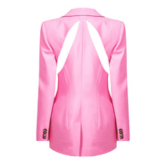 Slashed Single-Breasted Wool Long Sleeve Blazer