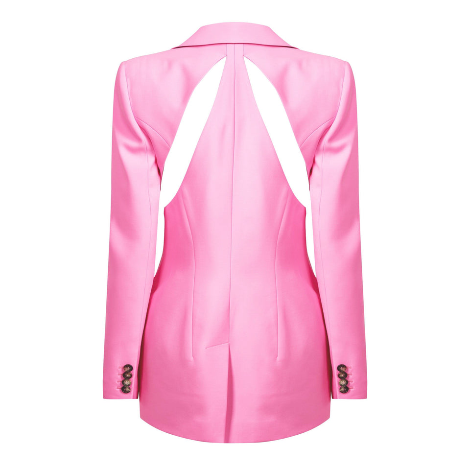 Slashed Single-Breasted Wool Long Sleeve Blazer
