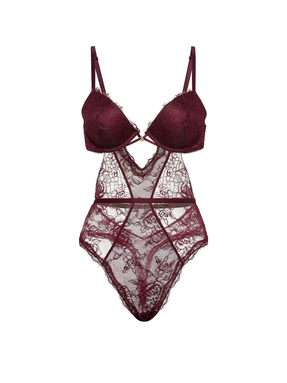 Rose Lace Push-Up Teddy