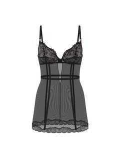 Tease Rose Embroidery Cupped Mini Slip Dress