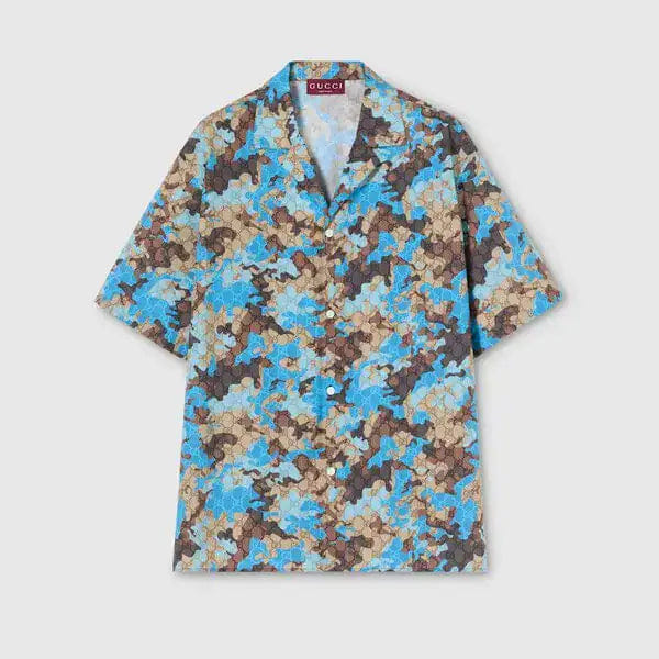 Gucci  printed cotton poplin bowling shirt