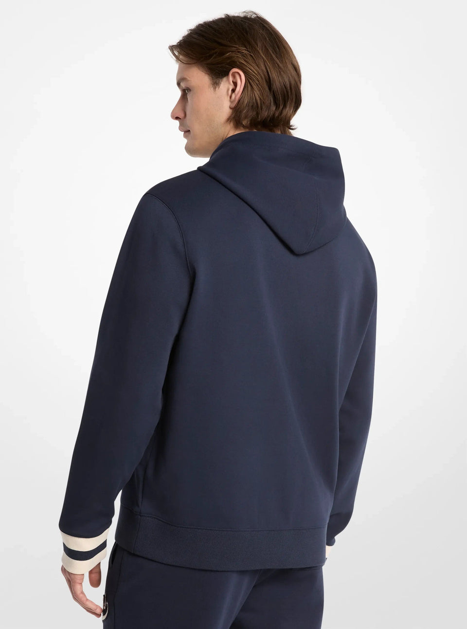 Michael Kors KORS Varsity Knit Cotton Blend Hoodie MIDNIGHT