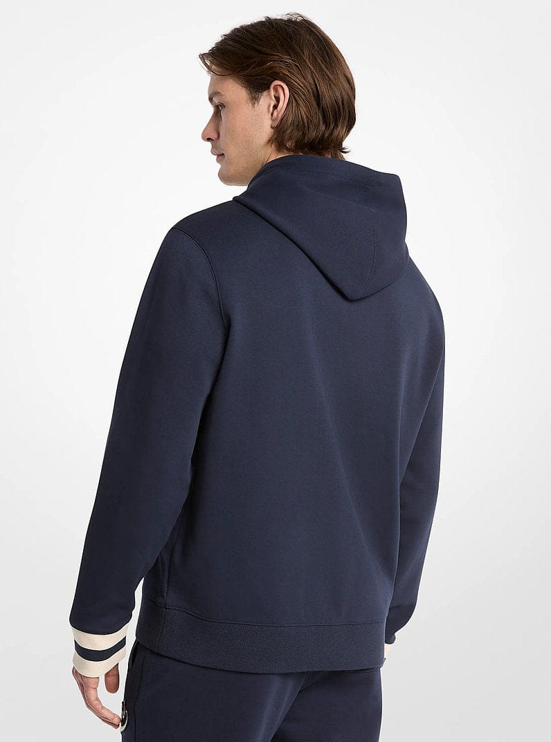 Michael Kors KORS Varsity Knit Cotton Blend Hoodie MIDNIGHT