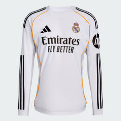 Adidas Real Madrid 25/26 Long Sleeve Home Jersey