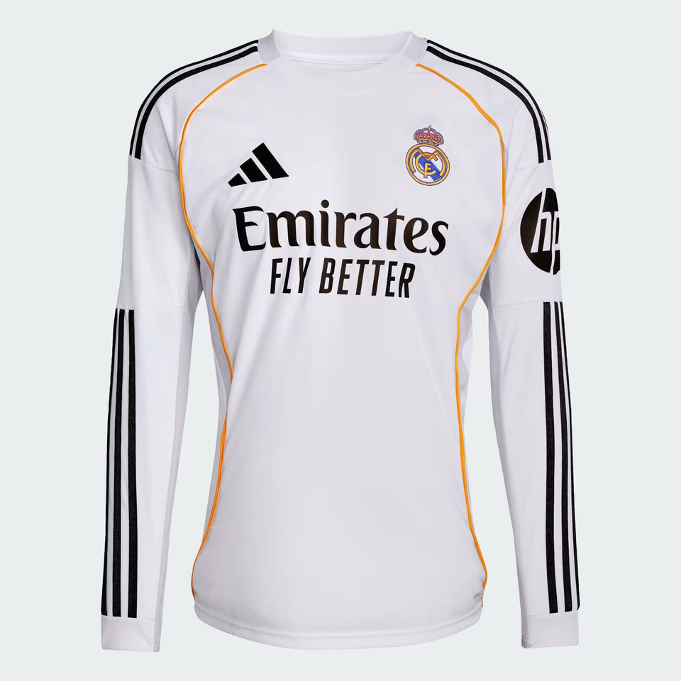 Adidas Real Madrid 25/26 Long Sleeve Home Jersey
