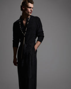Emporio Armani Lyocell-blend, Henley neckline jumper