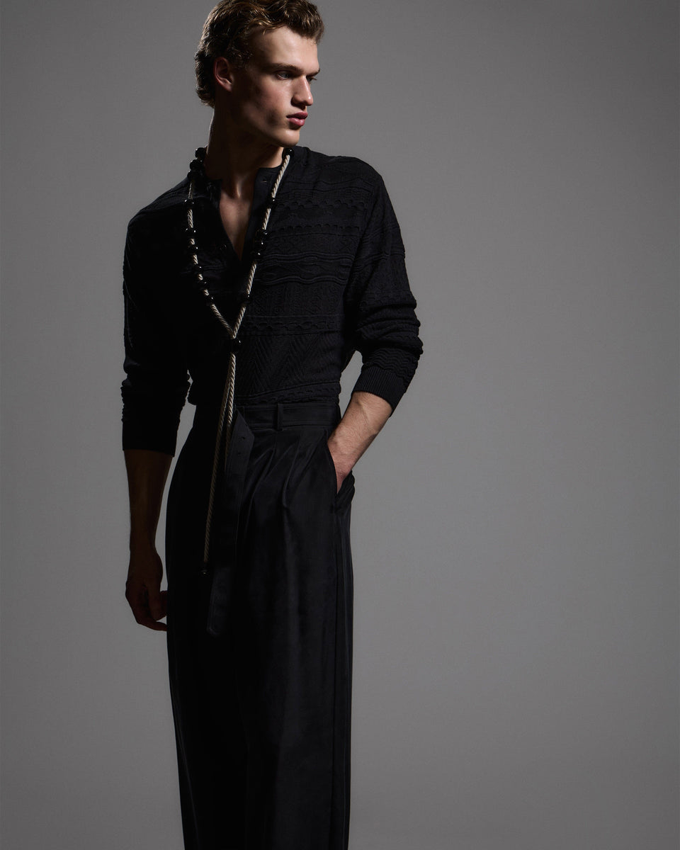 Emporio Armani Lyocell-blend, Henley neckline jumper