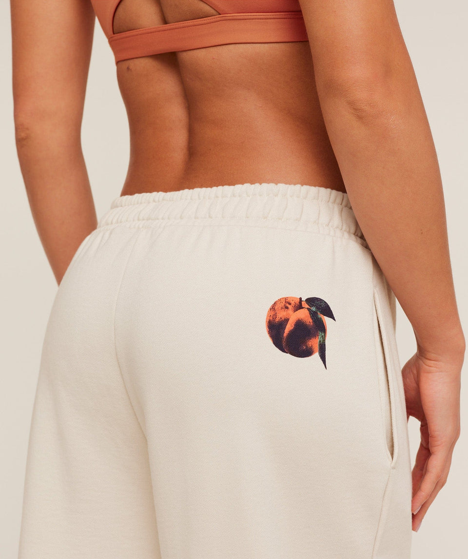Women's Gymshark Juicy Peach Wide Leg Joggers Oat White