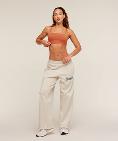 Women's Gymshark Juicy Peach Wide Leg Joggers Oat White