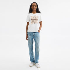 Coach Shell Signature Square Classic T-Shirt In Organic Cotton White