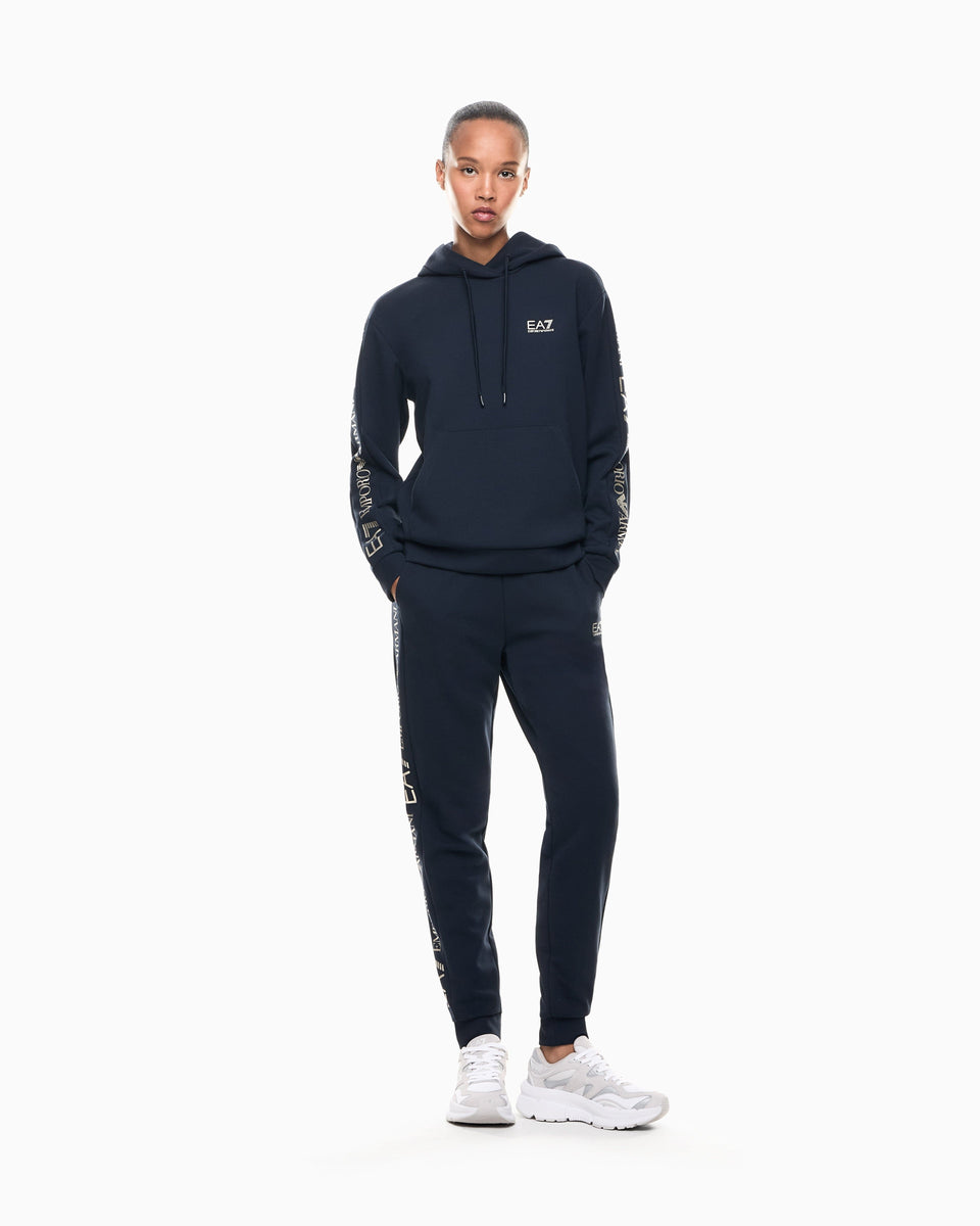 EA7 Cotton suit tracksuit with a hood and logo tape Tracksuit