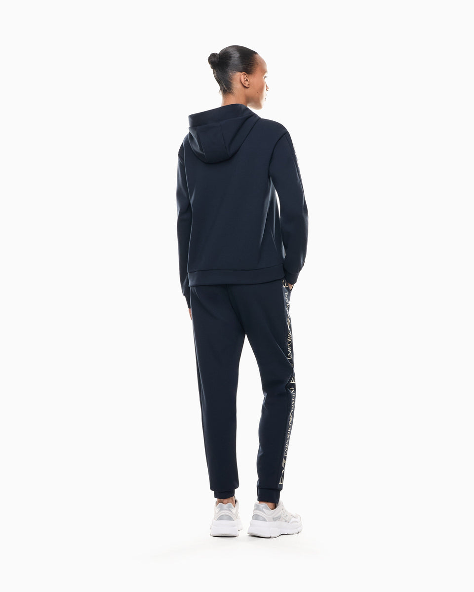 EA7 Cotton suit tracksuit with a hood and logo tape Tracksuit