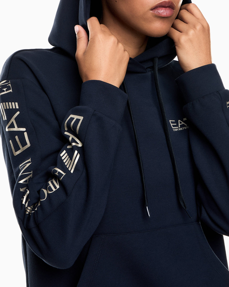 EA7 Cotton suit tracksuit with a hood and logo tape Tracksuit
