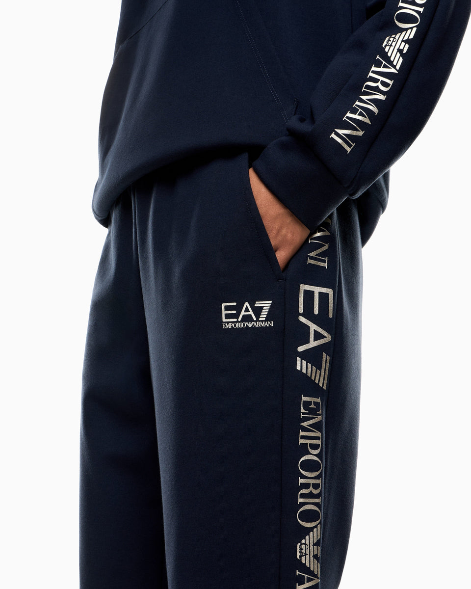 EA7 Cotton suit tracksuit with a hood and logo tape Tracksuit