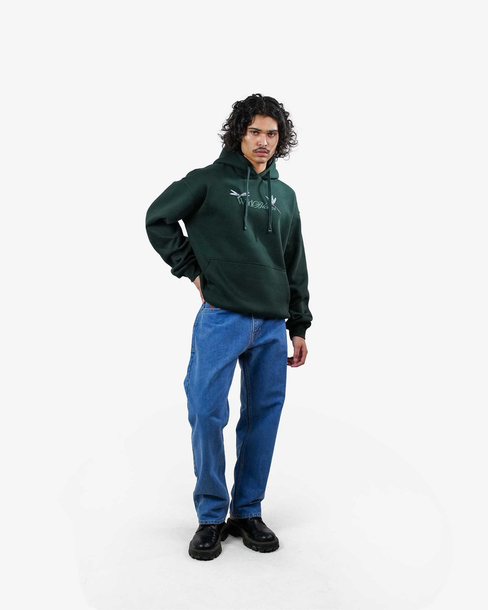 Wild Bloom - Bottle Green Oversized Hoodie