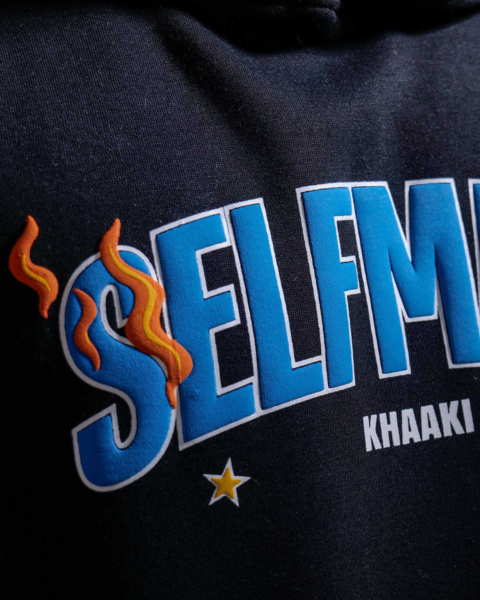 Selfmade - Black Oversized Printed Hoodie