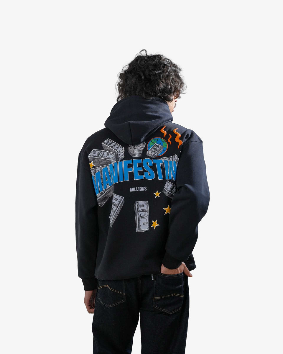 Selfmade - Black Oversized Printed Hoodie