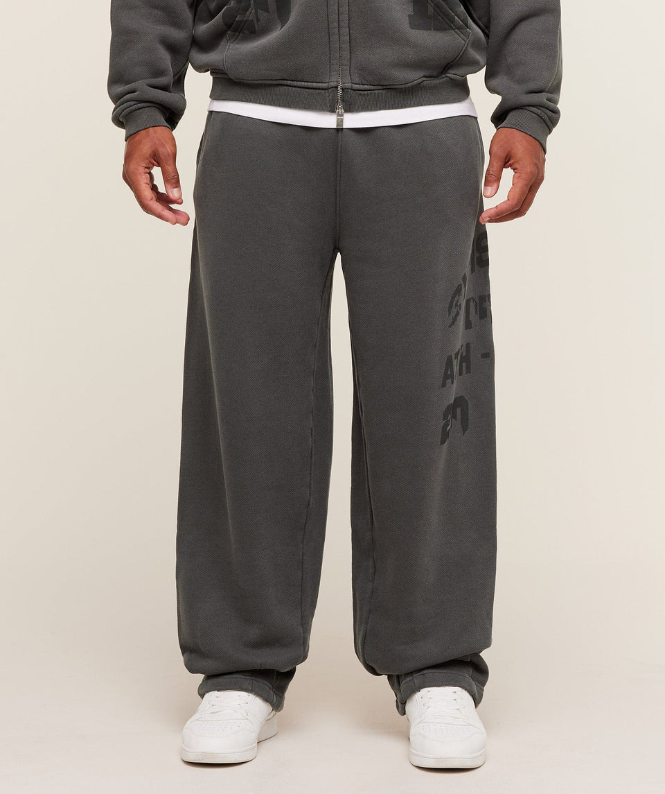 Gymshark Collegiate Washed Wide Leg Jogger - Asphalt Grey