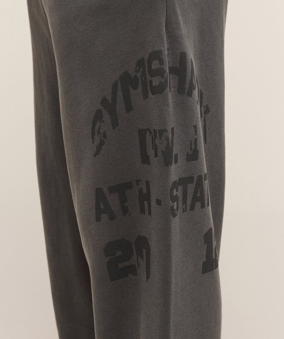 Gymshark Collegiate Washed Wide Leg Jogger - Asphalt Grey
