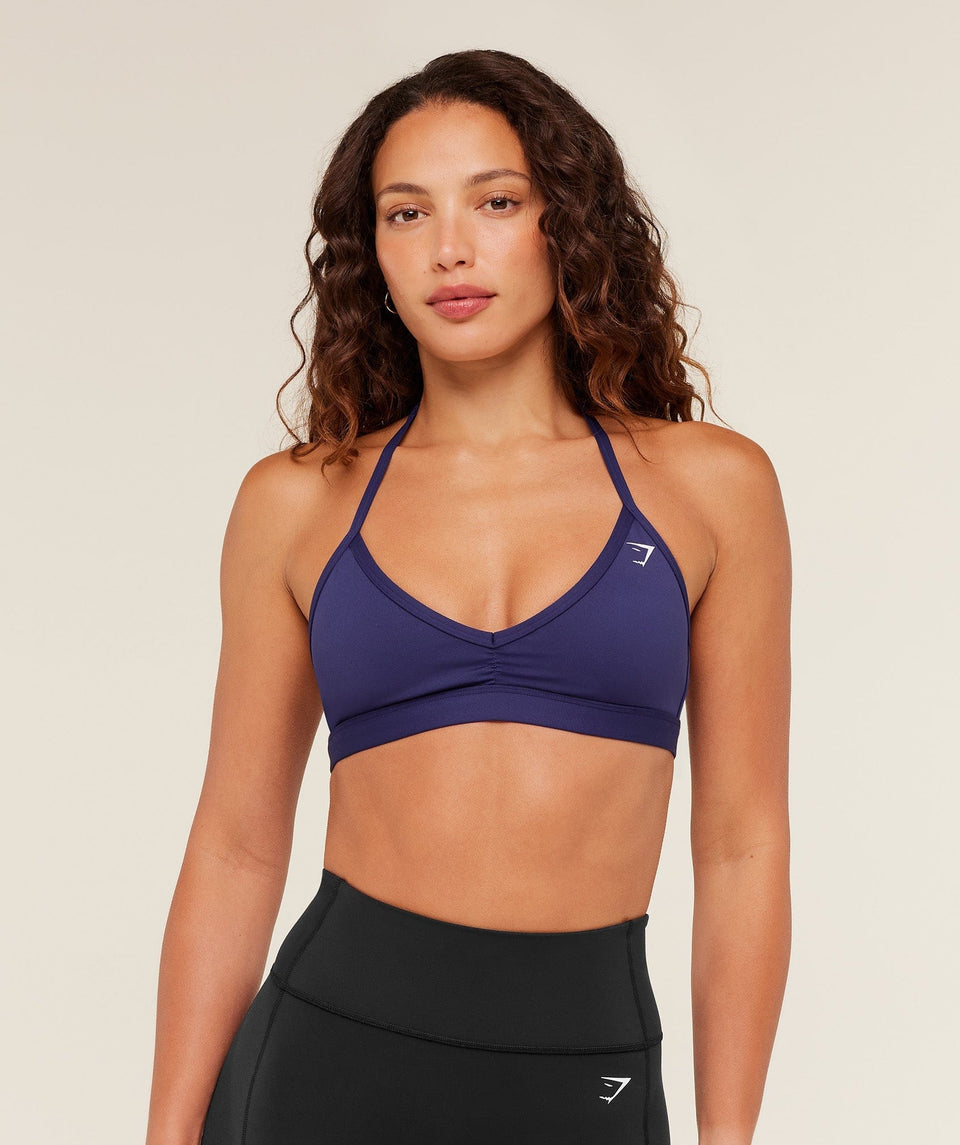 Women's Gymshark Minimal Halterneck Sports Bra Indigo Purple