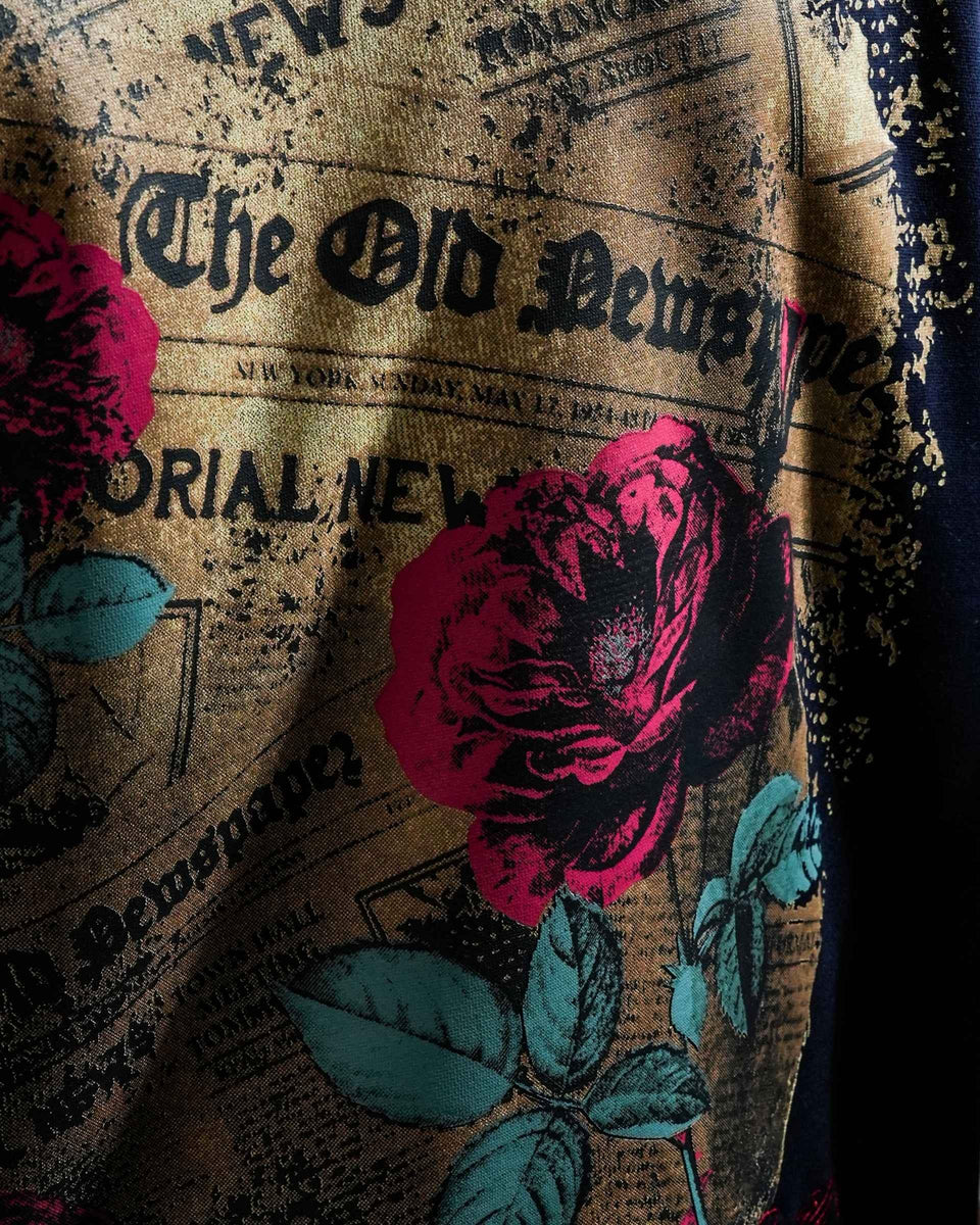 Love Me More - Navy Blue Printed Oversized Hoodie