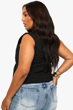 Plus Structured Peplum Hem Top
