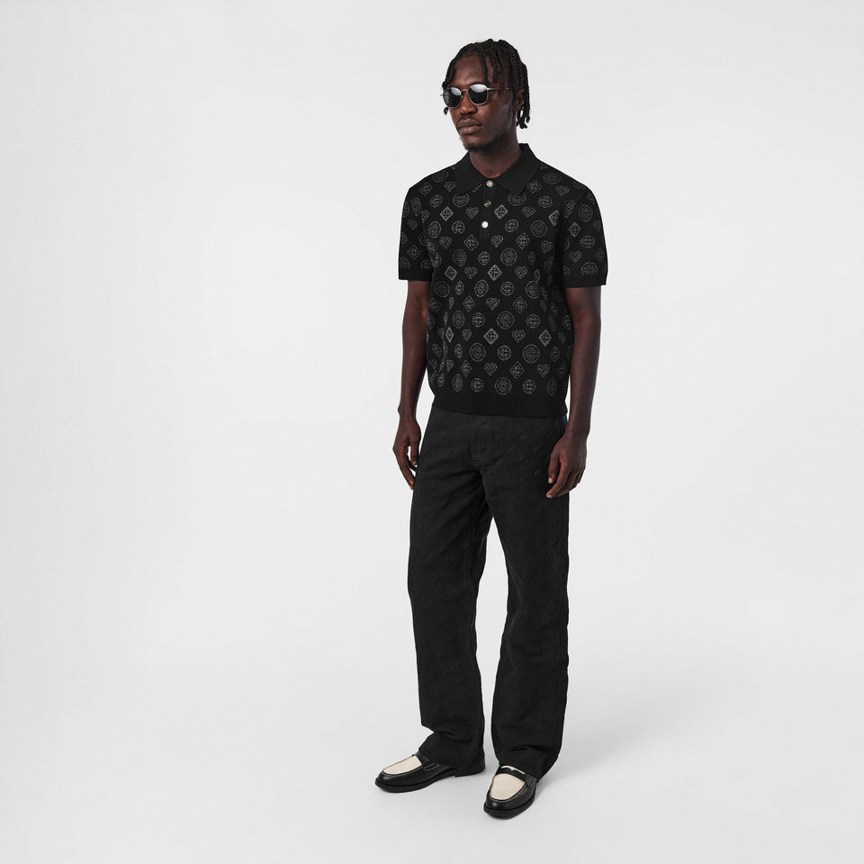 City Jacquard Short Sleeve Polo Shirt