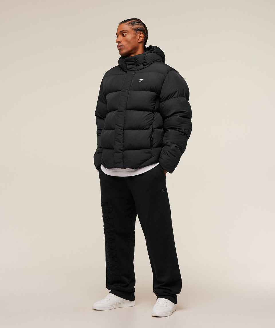 Gymshark Hooded Puffer Jacket - Black