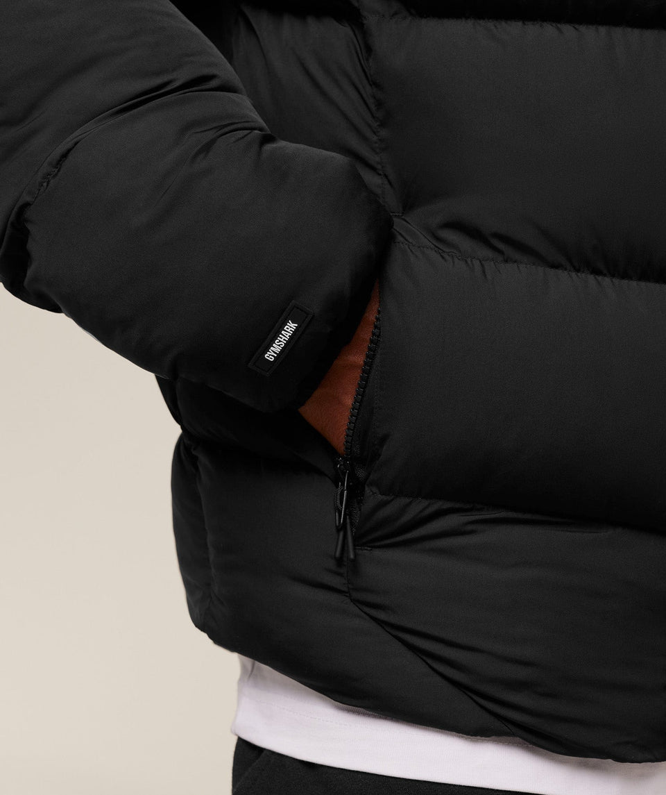 Gymshark Hooded Puffer Jacket - Black