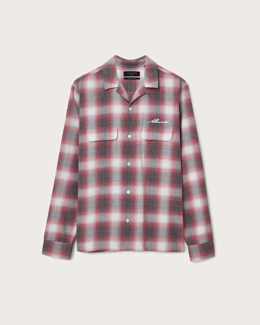 AllSaints Shams Long Sleeve Shirt Claret Red