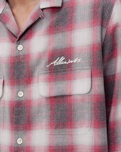 AllSaints Shams Long Sleeve Shirt Claret Red