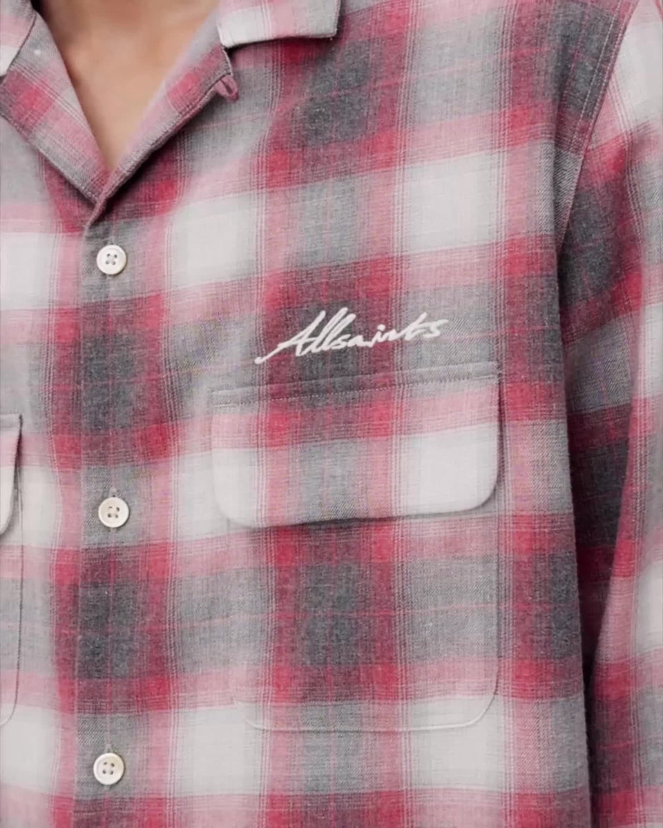 AllSaints Shams Long Sleeve Shirt Claret Red