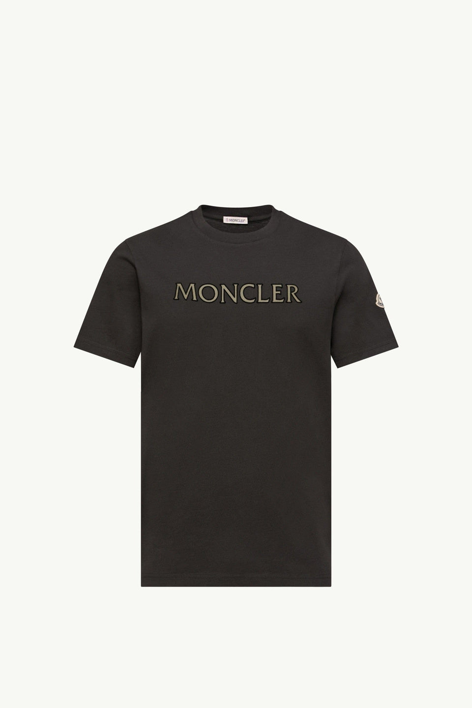 Moncler Logo Print Cotton T-Shirt Black Black