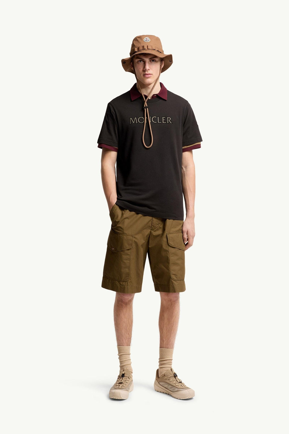 Moncler Logo Print Cotton T-Shirt Black Black