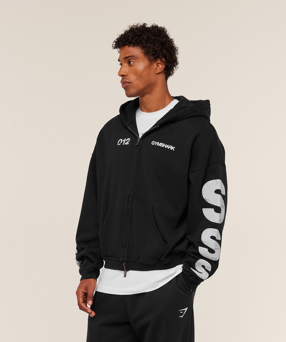 Gymshark Strength Of Tomorrow Zip Up Hoodie - Black
