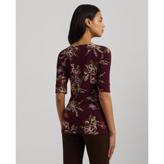 Floral Stretch Boatneck T-Shirt
