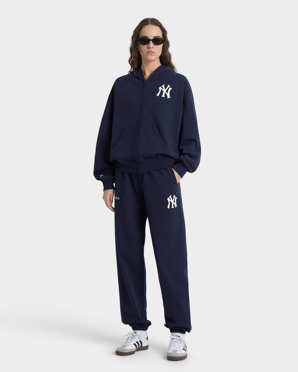 Heritage Yankees Serif Zip Hoodie - Navy/White
