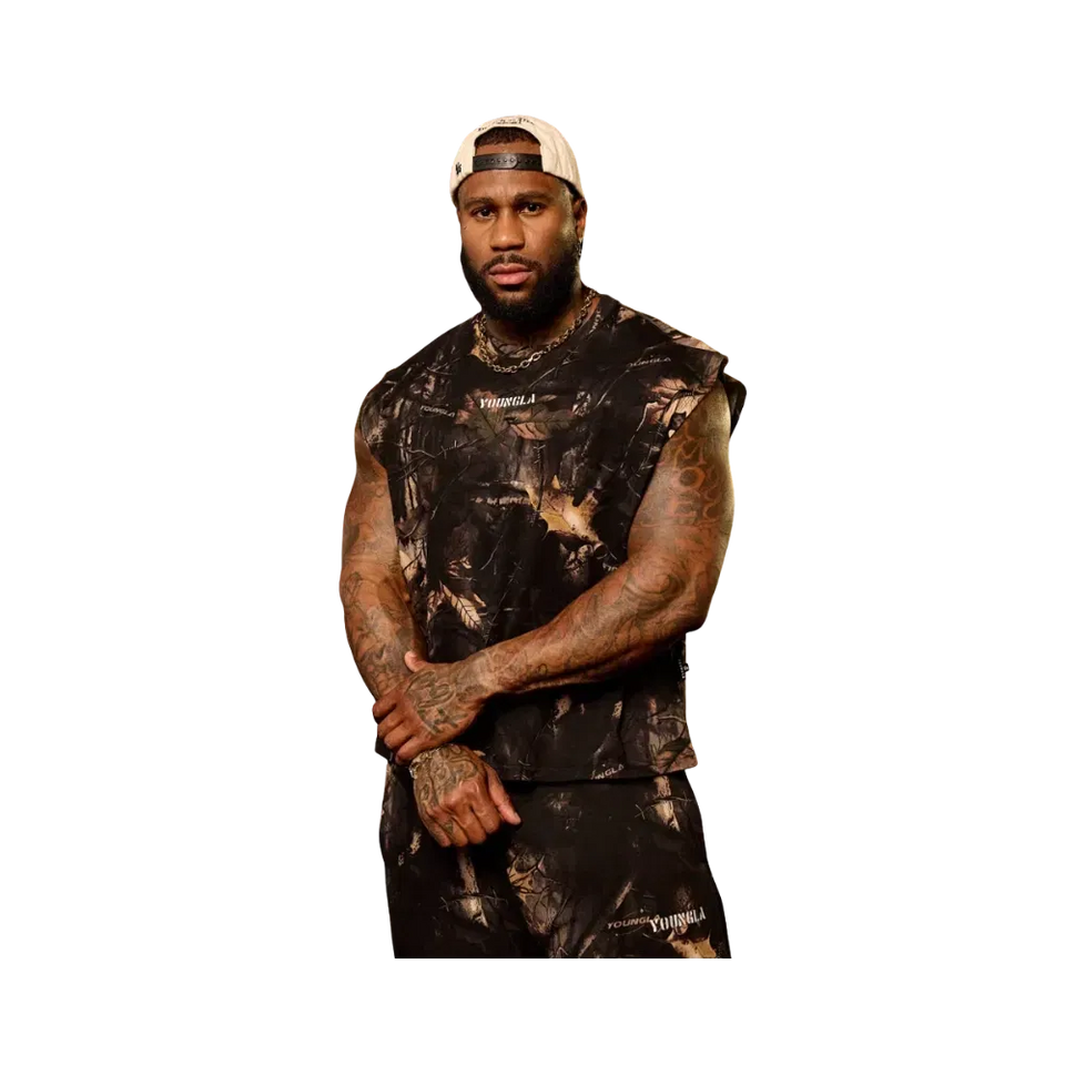 YoungLA Tree Camo Collection Cut Offs Black Tree Camo