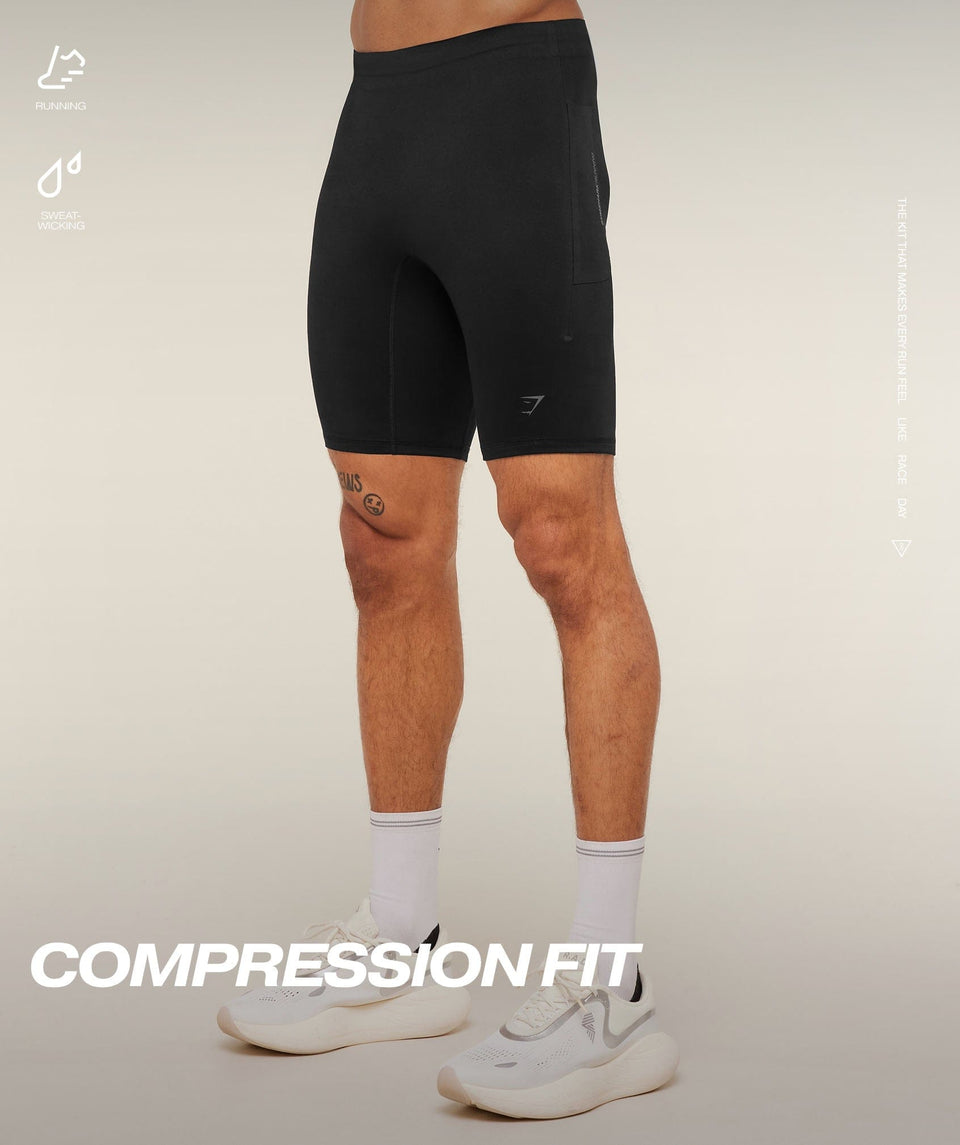 Gymshark Running Elite Race Half Tight - Black