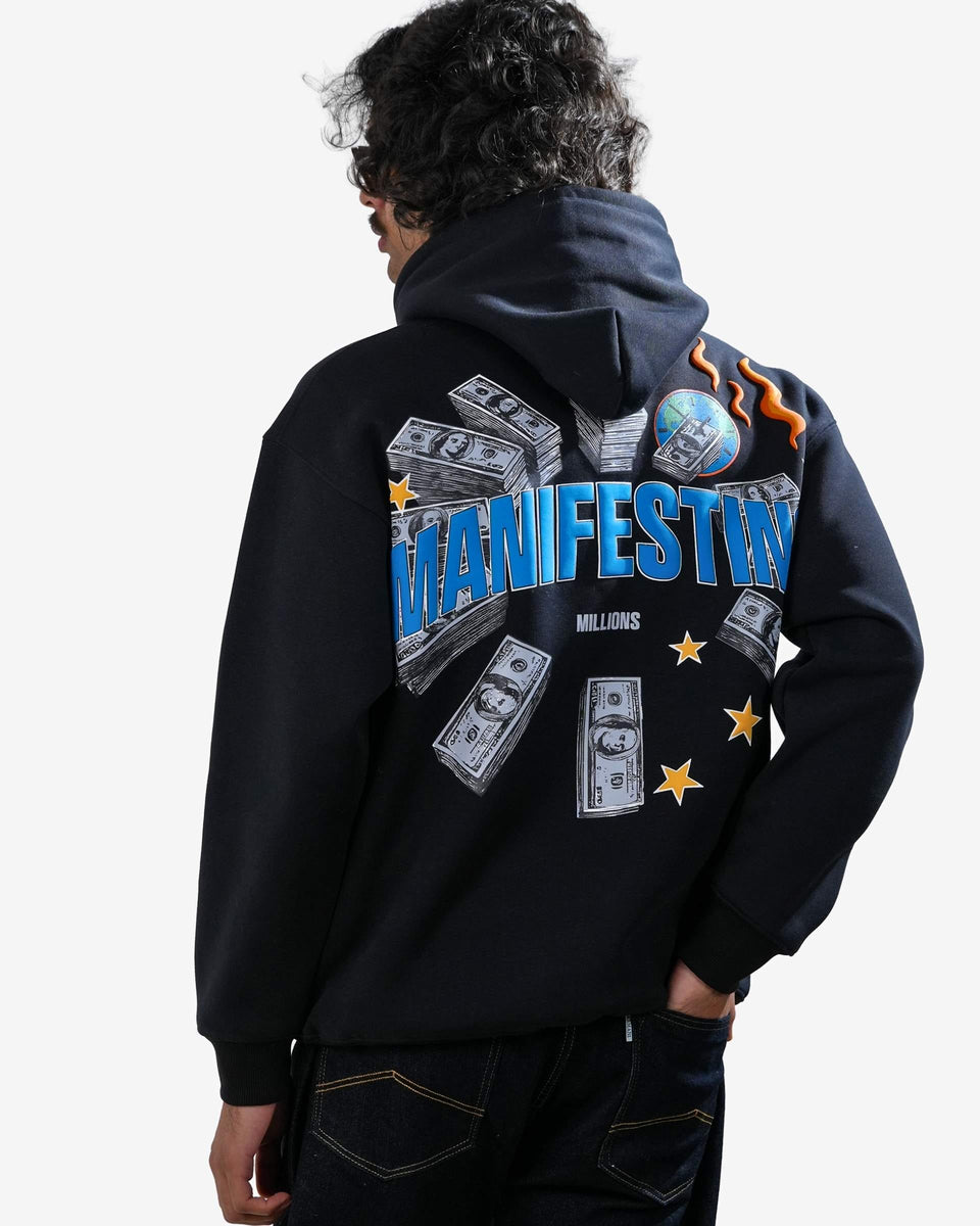 Selfmade - Black Oversized Printed Hoodie