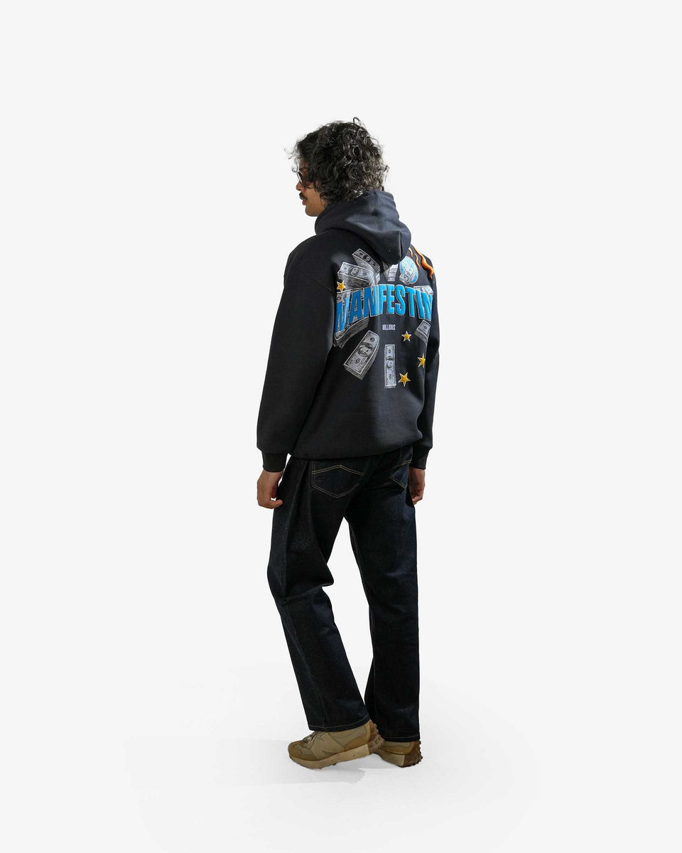 Selfmade - Black Oversized Printed Hoodie