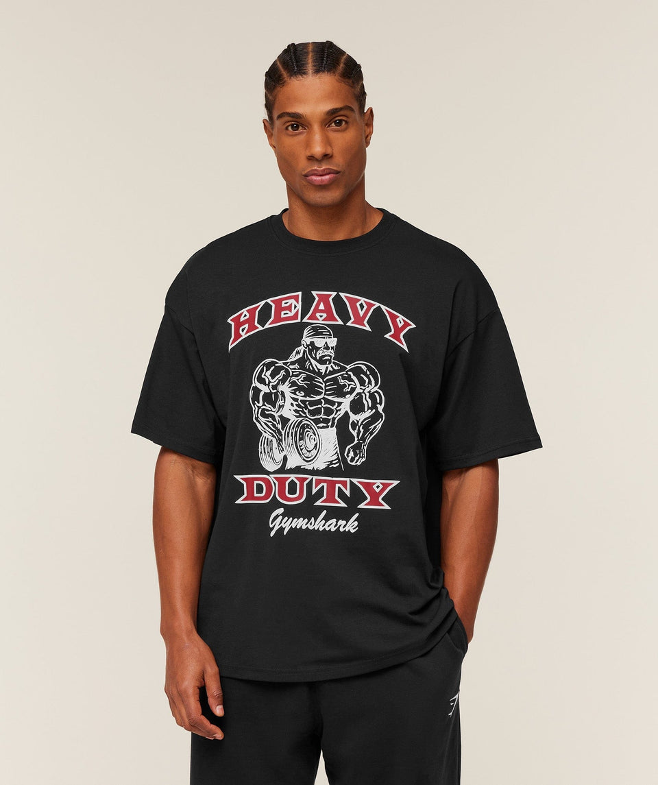 Gymshark Heavy Duty Bro Graphic T-Shirt - GS Black